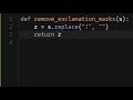 Python - Remove Exclamation Marks | Codewars 8KYU