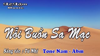 Karaoke - Nỗi Buồn Sa Mạc Tone Nam | Lê Lâm Music