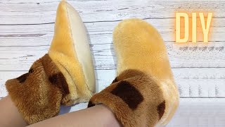 🔥 Домашние Тапочки-Сапожки из Старого Мехового Пледа: как построить Выкройку и Сшить своими руками