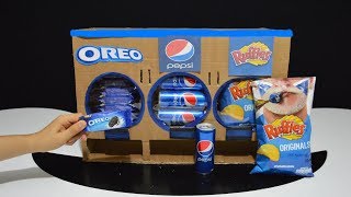 How to Make Oreo Ruffles Chips and Pepsi Vending Machine  from Cardboard