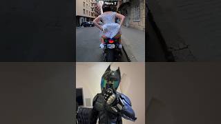 Batman armor in shop☝️ 🔥🦇 Skirt of backpack is flying away #moto #short video