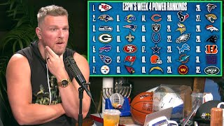 Pat McAfee Reacts To ESPN's Week 4 NFL Power Rankings