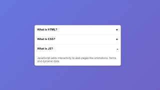 Build a Beautiful Accordion Using HTML CSS JavaScript | Beginner Friendly UI Tutorial