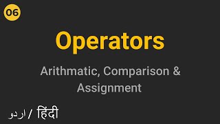 Operators in Javascript | Arithmetic Assignment and Comparison