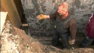 Rub-R-Wall Waterproofing installed on Existing Home