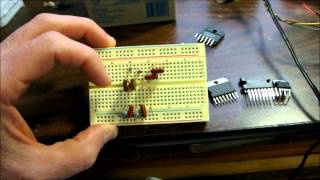 Stereo amplifier TDA7264 on breadboard