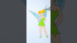 Tinkerbell Coloring Page | Disney Fairy Art for Kids #shorts #coloringforkids #easydrawing