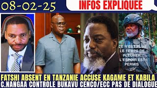 FATSHI ABSENT EN TANZANIE ACCUSE KAGAME ET KABILA C.NANGAA CONTROLE L'AEROPORT DE BUKAVU CENCO DIAL.