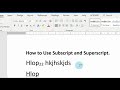 using subscript and superscript in microsoft word