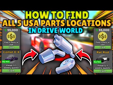 How To Find All 5 USA Parts Locations For Weekly Quests In Roblox Drive World Update December 1