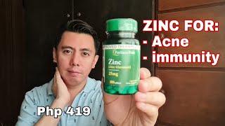 PURITANS PRIDE ZINC GLUCONATE FOR ACNE, PIMPLES, ACNE SCARS \u0026 HEALTH IMMUNITY | REAL TALK REVIEW