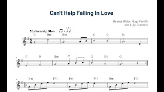 Can't help falling in love Tenor sax sheetmusic