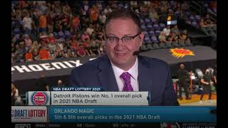 2021 NBA Draft Lottery Detroit Pistons win Cade Cunningham sweepstakes Rockets gets Green/Mobley