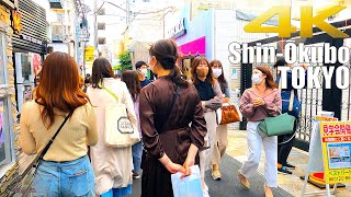 女の子がいっぱいの新大久保・イケメン通り[4K]street full of girls 2021年 東京散歩 Tokyo walk Shin-Ōkubo to Shinjuku #新大久保