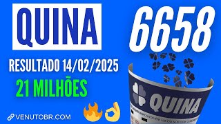 🍀 Resultado Quina 6658, confira a Quina de hoje 14/02