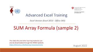 Ep 39 SUM Array Formula sample 2