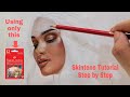 Easy way to Draw realistic skin using Faber Castell 12 Classic Colour Pencils | For Beginners