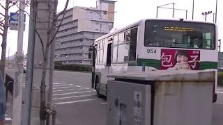 神戸市バス  三菱ふそうエアロスター(松原営業所ワンステップバス)  地下鉄長田駅前 発車