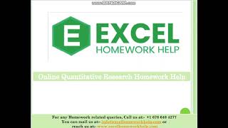 Online Quantitative Research Homework Help