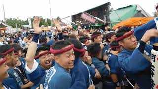 20180916 2034やわたんまち2日目神明町の山車と若衆鶴谷八幡宮一の鳥居へ３９