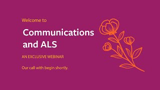 ALS Canada Webinar | Communication and ALS