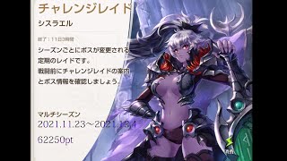 キングスレイド　チャレンジレイド　シスラエル　フルデバフ　King’s Raid Challenge Raid Sithrael 62250pt