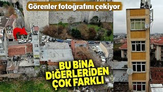 Fatih Yedikule'deki Bina Dar ve İnce Yapısıyla Dikkat Çekiyor