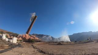 Magma Copper smelter chimney stack fall