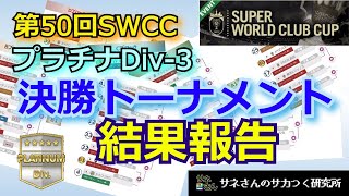 【サカつくRTW】サネさんのサカつく研究所　第471回　「第50回SWCC(プラチナDiv-3)決勝トーナメント結果報告」