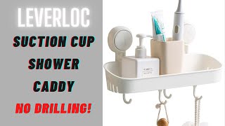 LEVERLOC Shower Caddy with Hooks - NO DRILLING!