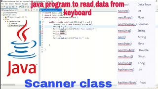 Java Program to read data from Keyboard using Scanner class of util package