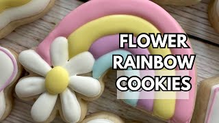 Simple Flower Rainbow Sugar Cookie Tutorial ~ Step-by-Step Cookie Decorating Video ~