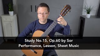 Study No.15, Op.60 by Fernando Sor and Lesson for Classical Guitar