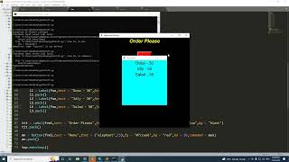 Hotel Food serving app Using python Tkinter