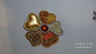 Hand EMBROIDERY  APPLIQUE of brocade / ВЫШИВКА Аппликация из парчи