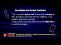 Grandparent Scam Incidents