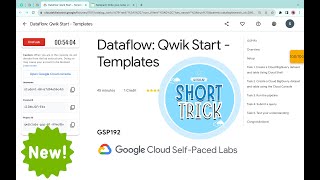 [NEW] Dataflow: Qwik Start - Templates || #qwiklabs || #GSP192 || [With Explanation🗣️]