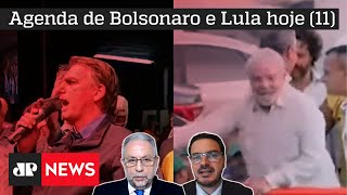 Bolsonaro faz comício em SC e no RS; Lula faz campanha no RJ