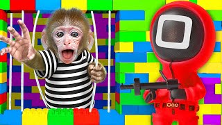 Monkey BuBu Play Squid Game 2 and Escapes from the Terrible Lego Prison  -  MONKEY BUBU ESP