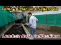 Como comenzar un Criadero de Lombriz Roja Californiana