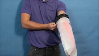 How to put on a half arm LimbO waterproof protector for casts and dressings