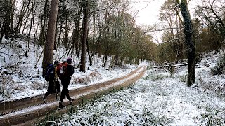 Exploring Waterfalls and Medieval Towers In Snowy Surrey Hills  | Lejog Training Ep.8