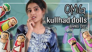 I made kullhad DOLL hanging 🎎 painting on kullhad ||decor your house 🏠|| Diwali special PART 2  🪔