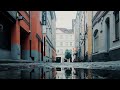 rain on the cobblestones of mokra street in poznań poland