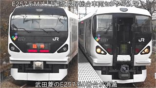 【武田菱のE257系が消滅】E257系0番台 ついに消滅へ ~最後の武田菱のE257系M-111編成が8月24日長野入場~