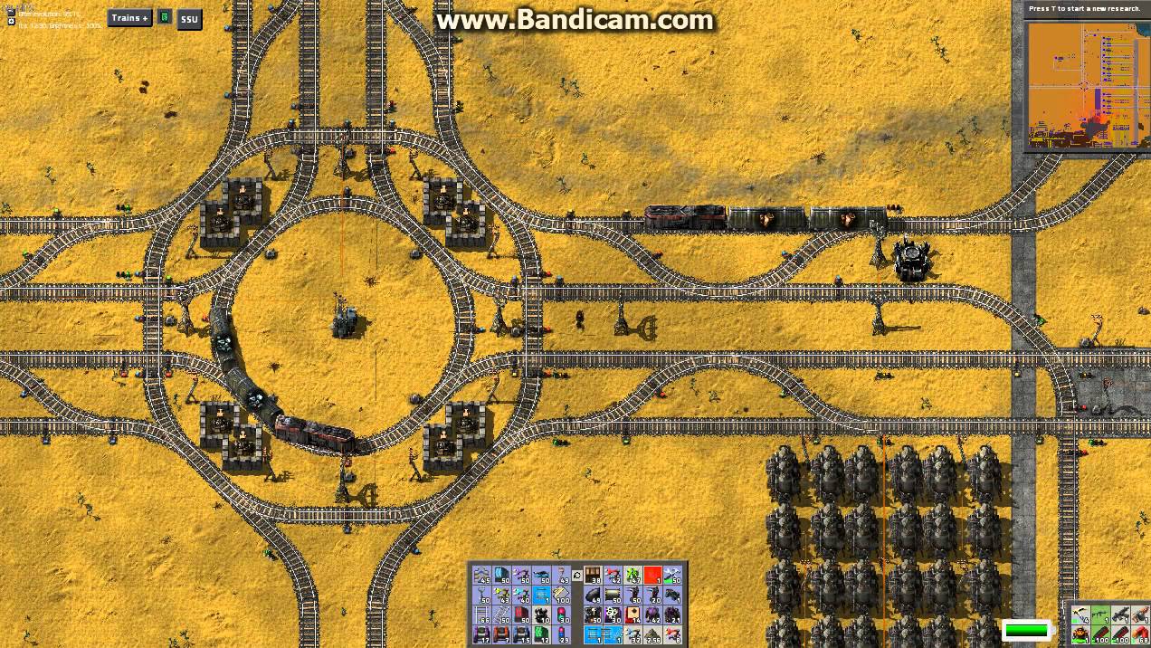 Factorio Trains 3 Way 4 Lane Intersection Youtube