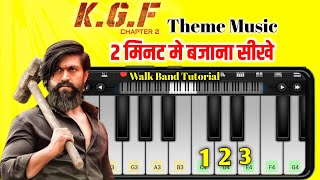 KGF Chapter 2 - Theme Music - Mobile Piano Tutorial - Yash | Sanjay Dutt | Raveena | Shrinidhi