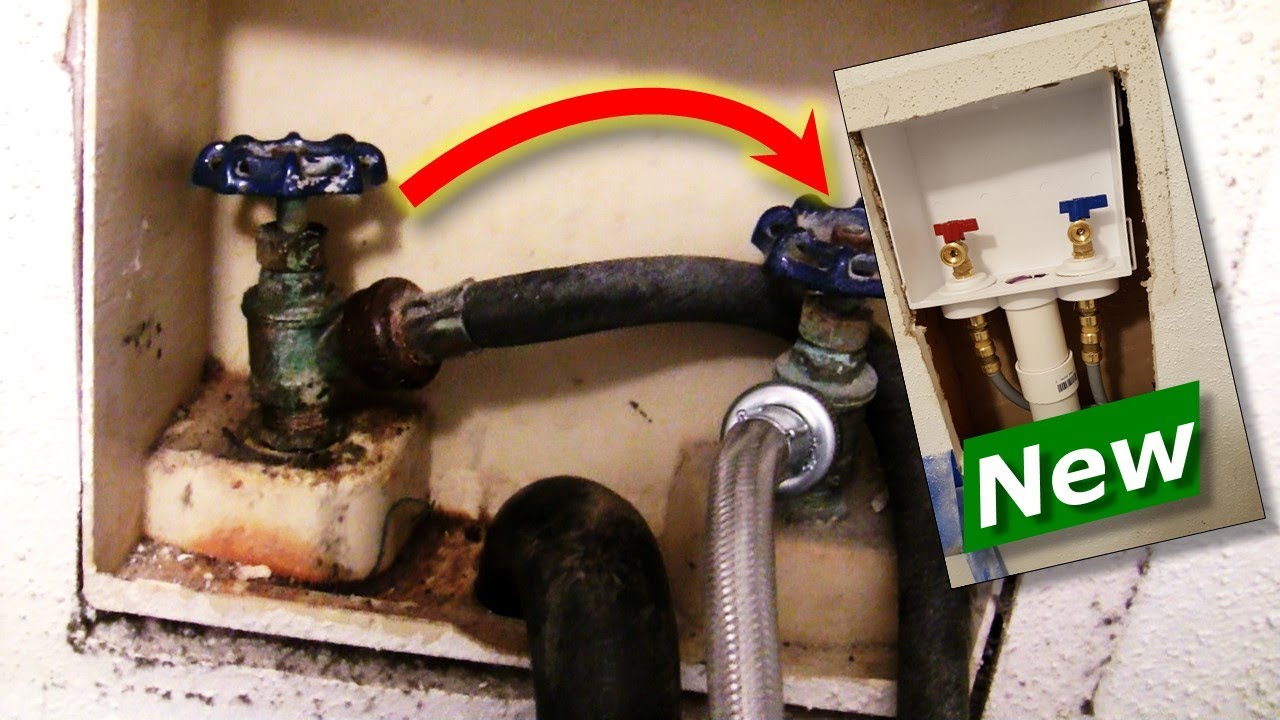 Replace Washing Machine Shut Off Valves On Polybutylene Pipes - YouTube