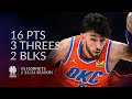 Chet Holmgren 16 pts 3 threes 2 blks vs Hornets 23/24 season