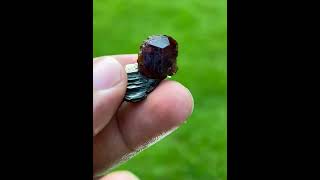 6 Gram Deep Red Spessartine Garnet And Muscovite Combine From Skardu, Pakistan